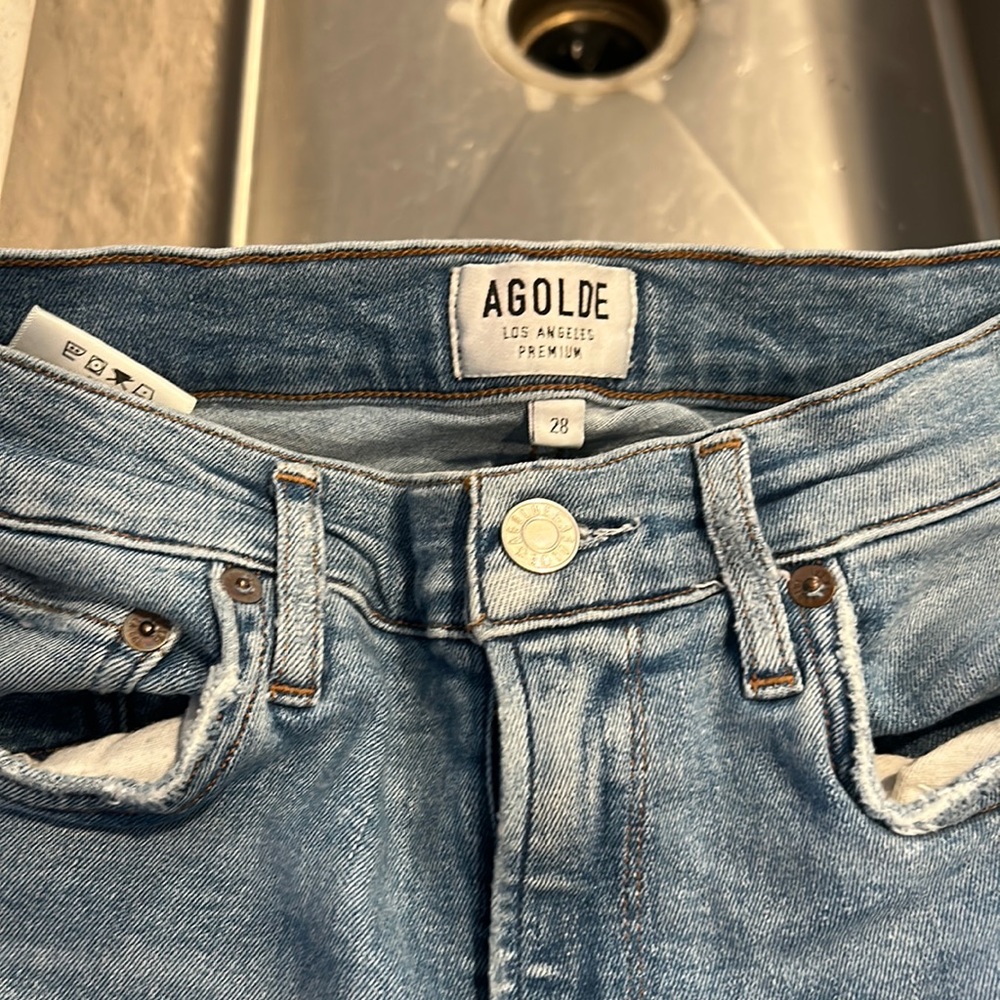 Agolde straight distressed jeans